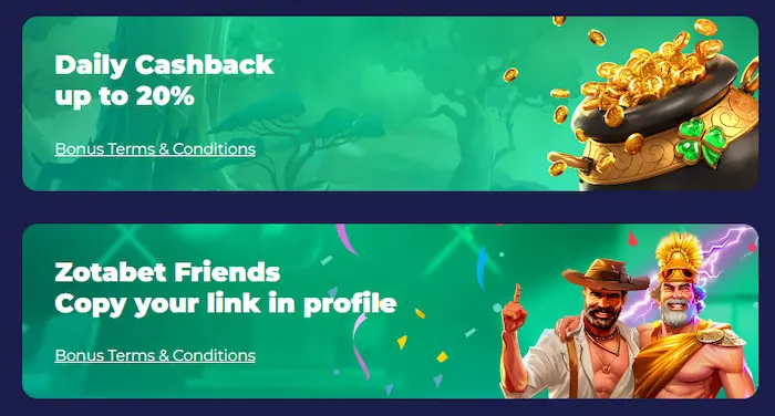 ZotaBet Casino bonus